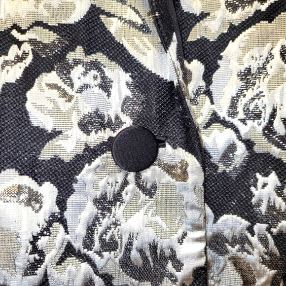 Juicy Couture Jacquard Floral Metallic Blazer Size 8 - Picture 3 of 15